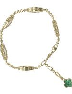Браслет из лимонного золота c малахитом и перламутром