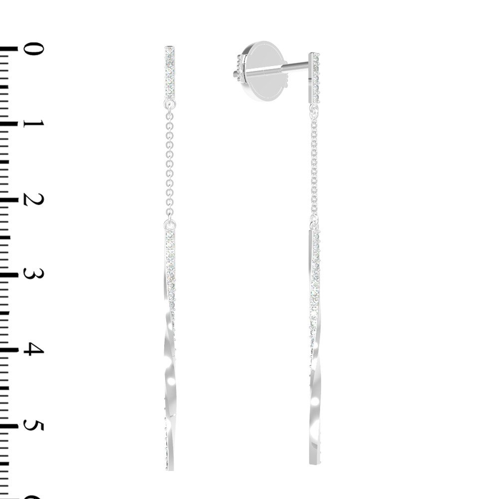 Серьги из белого золота 585 пробы c бриллиантами