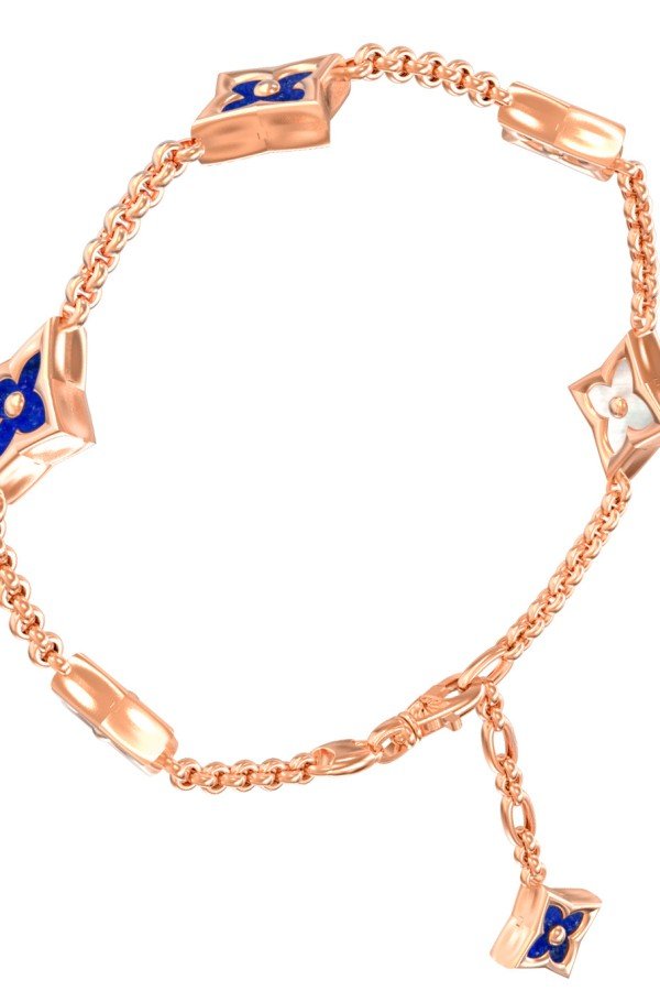 Браслет из золота c лазуритом и перламутром