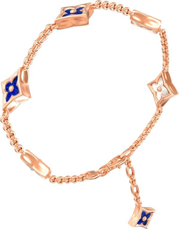 Браслет из золота c лазуритом и перламутром