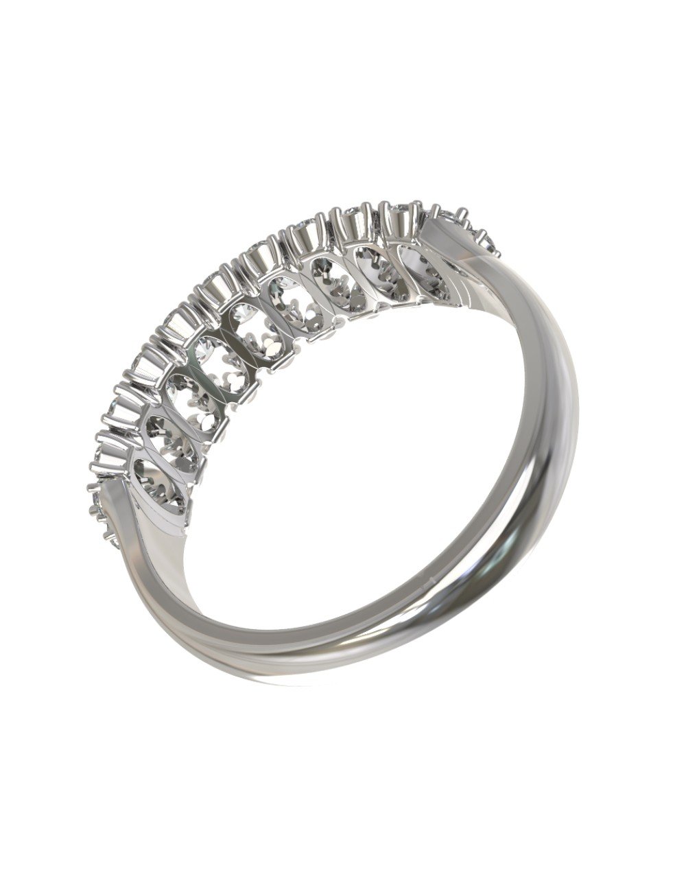 Кольцо из белого золота c бриллиантами