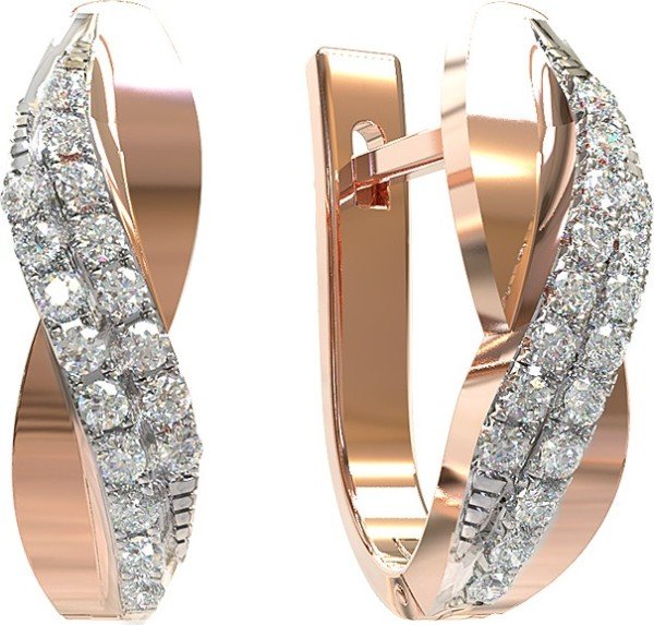 Серьги из золота c бриллиантами