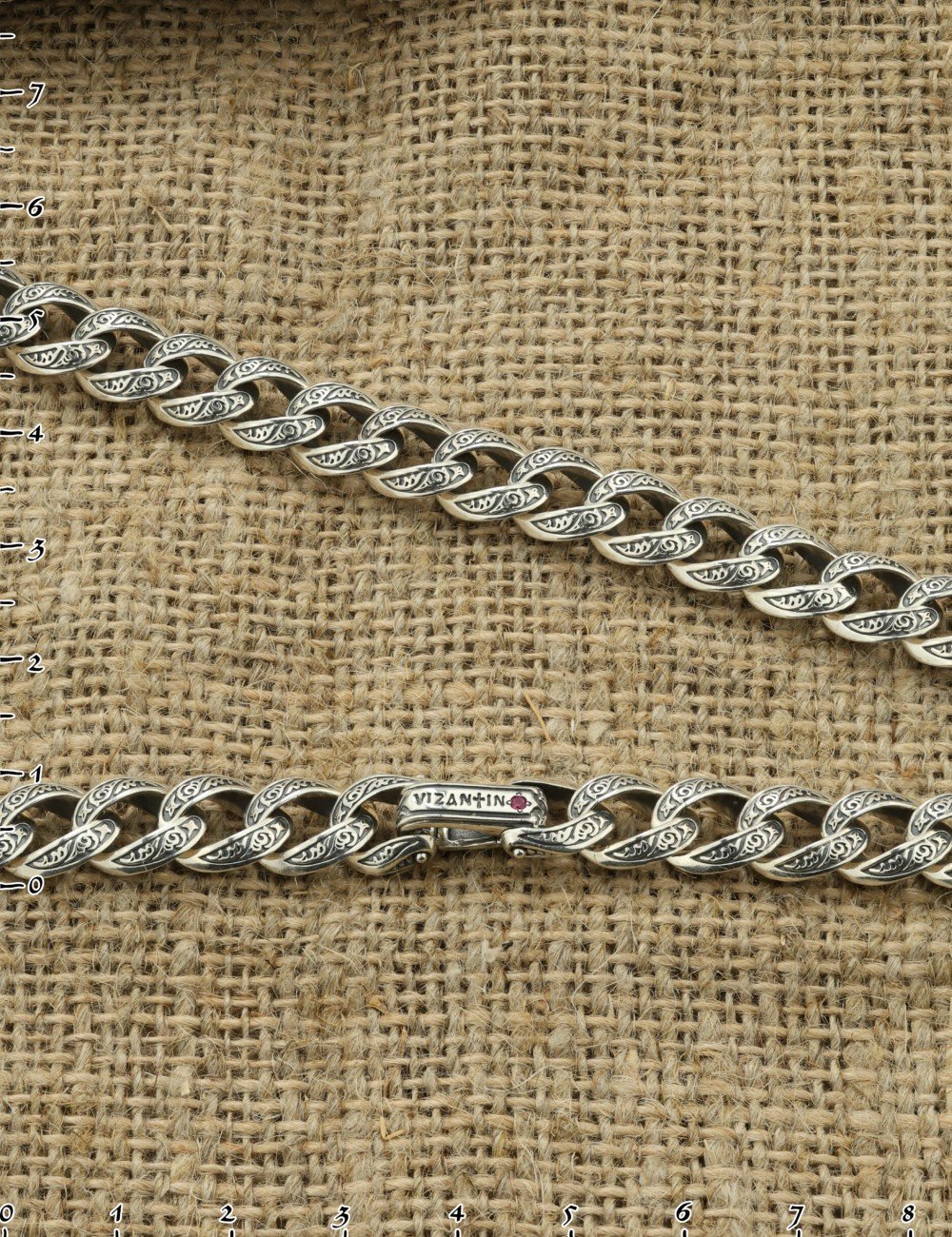 Цепь из серебра c рубином