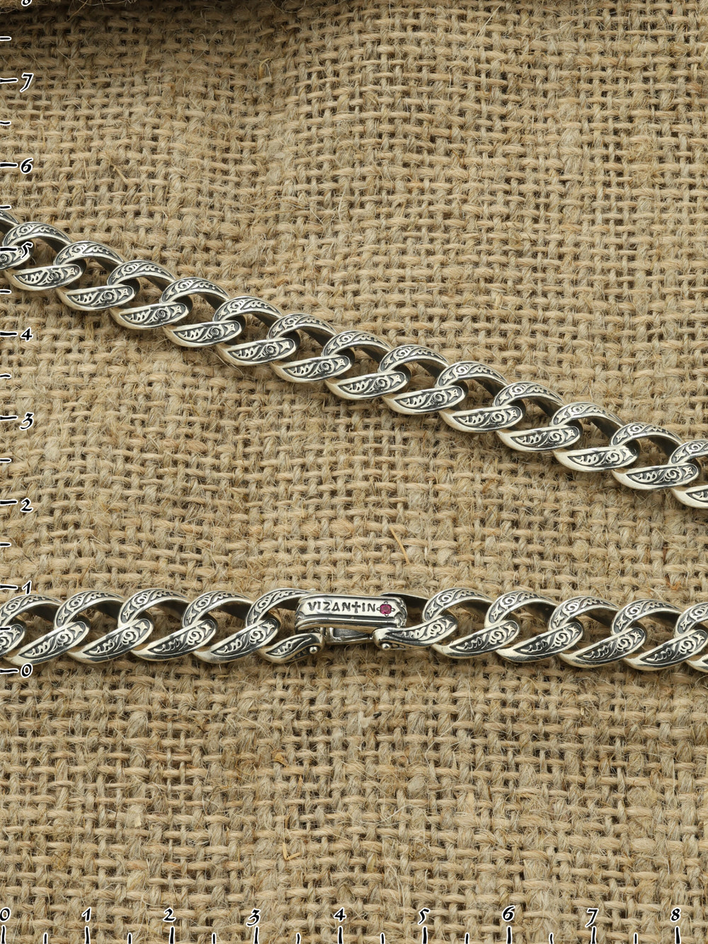 Цепь из серебра 925 пробы c рубином