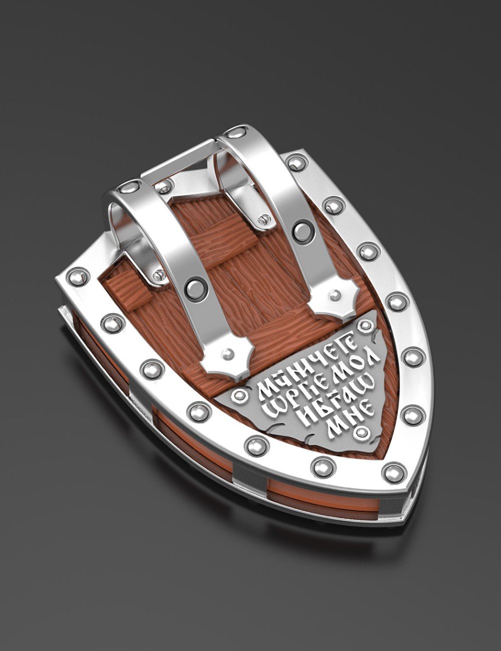 Образок из белого золота c деревом груши