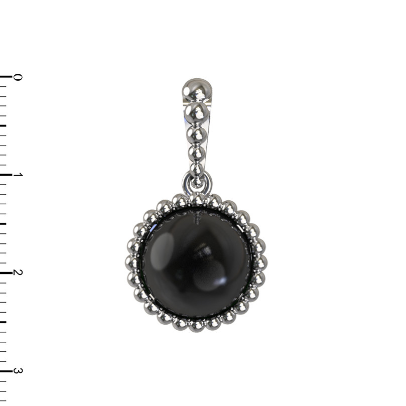 Подвеска из белого золота 585 пробы c ониксом