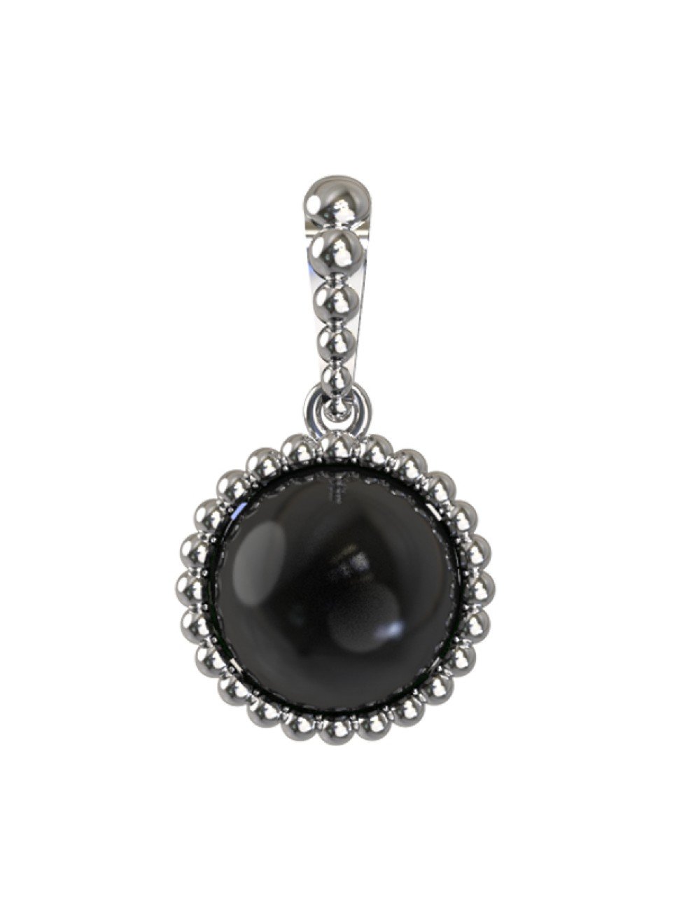 Подвеска из белого золота c ониксом