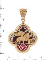 Подвеска из золота c эмалью и перламутром