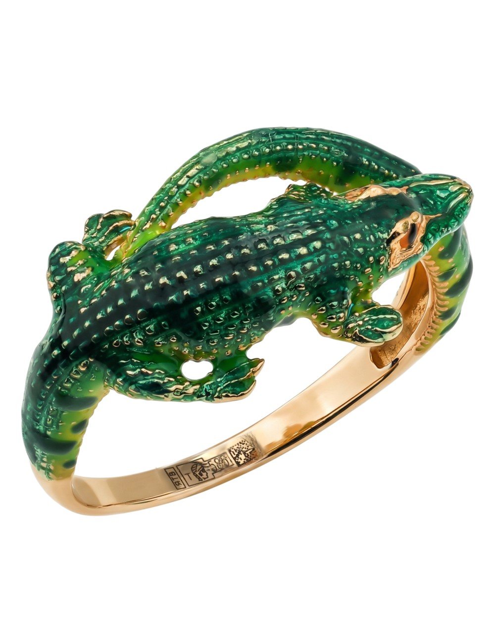 Кольцо из золота c эмалью