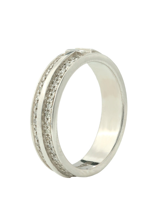 Кольцо из белого золота 585 пробы c бриллиантами