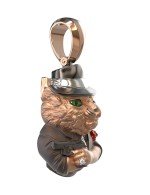 Подвеска из золота c эмалью, бриллиантами и рубином