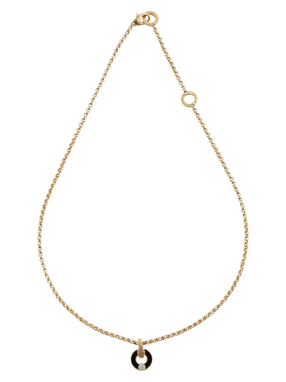 Колье из красного золота 585 пробы c бриллиантами и ониксом