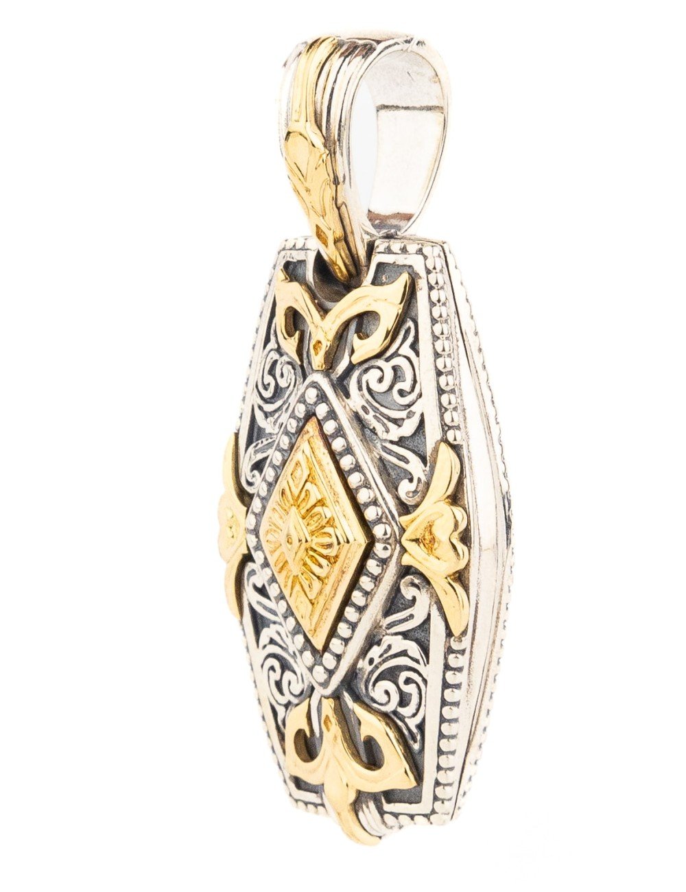 Подвеска из серебра и золота c рубином