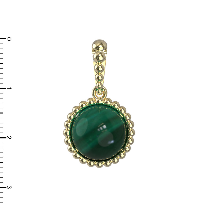 Подвеска из лимонного золота 585 пробы c малахитом