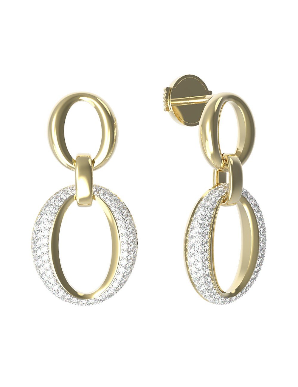 Серьги из лимонного золота c бриллиантами