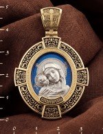 Образок из лимонного золота c эмалью