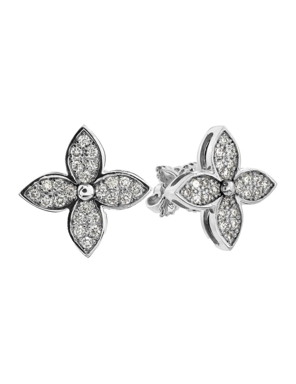 Серьги из белого золота c бриллиантами