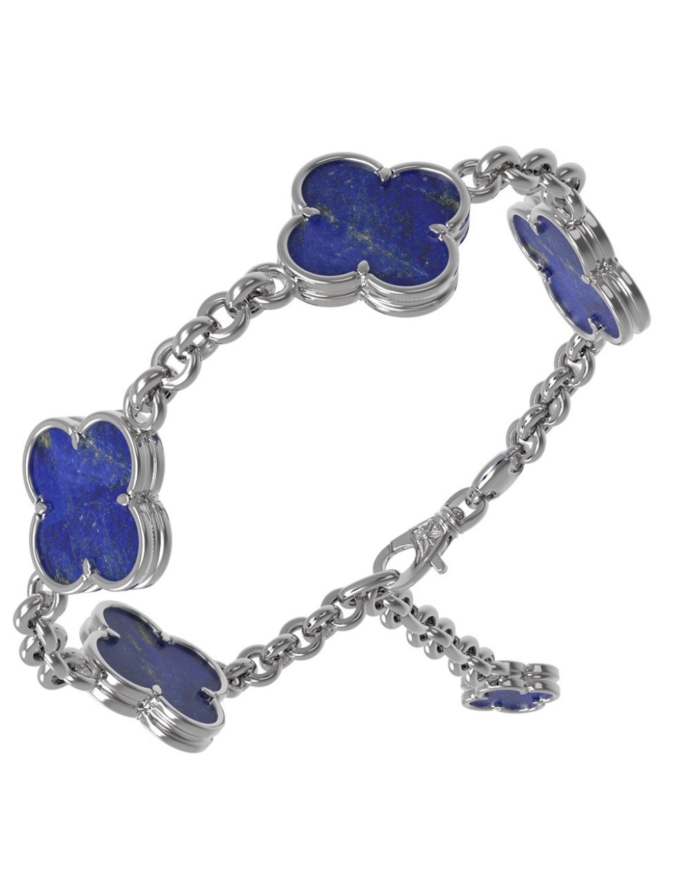 Браслет из белого золота c лазуритом