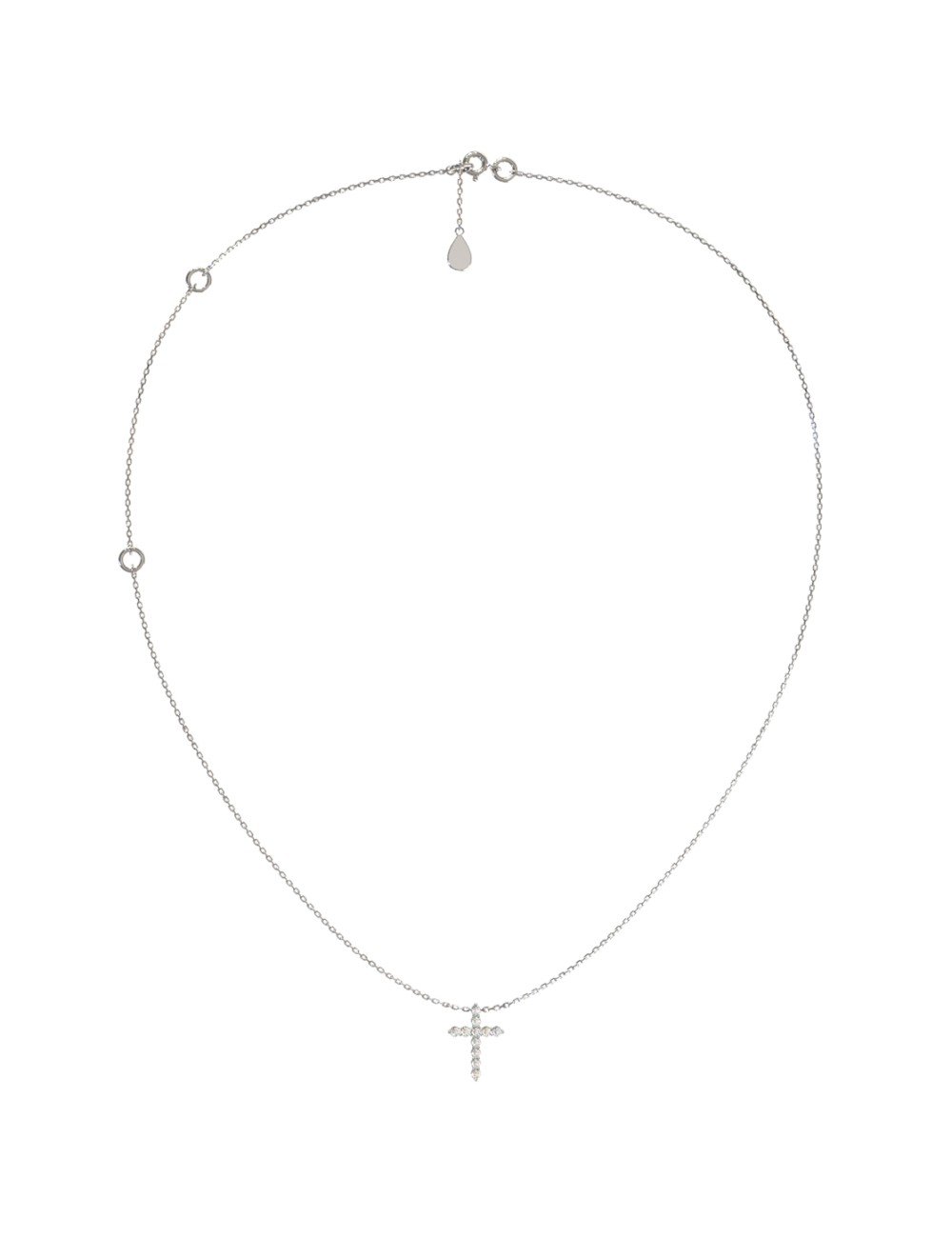 Крест из белого золота c бриллиантами