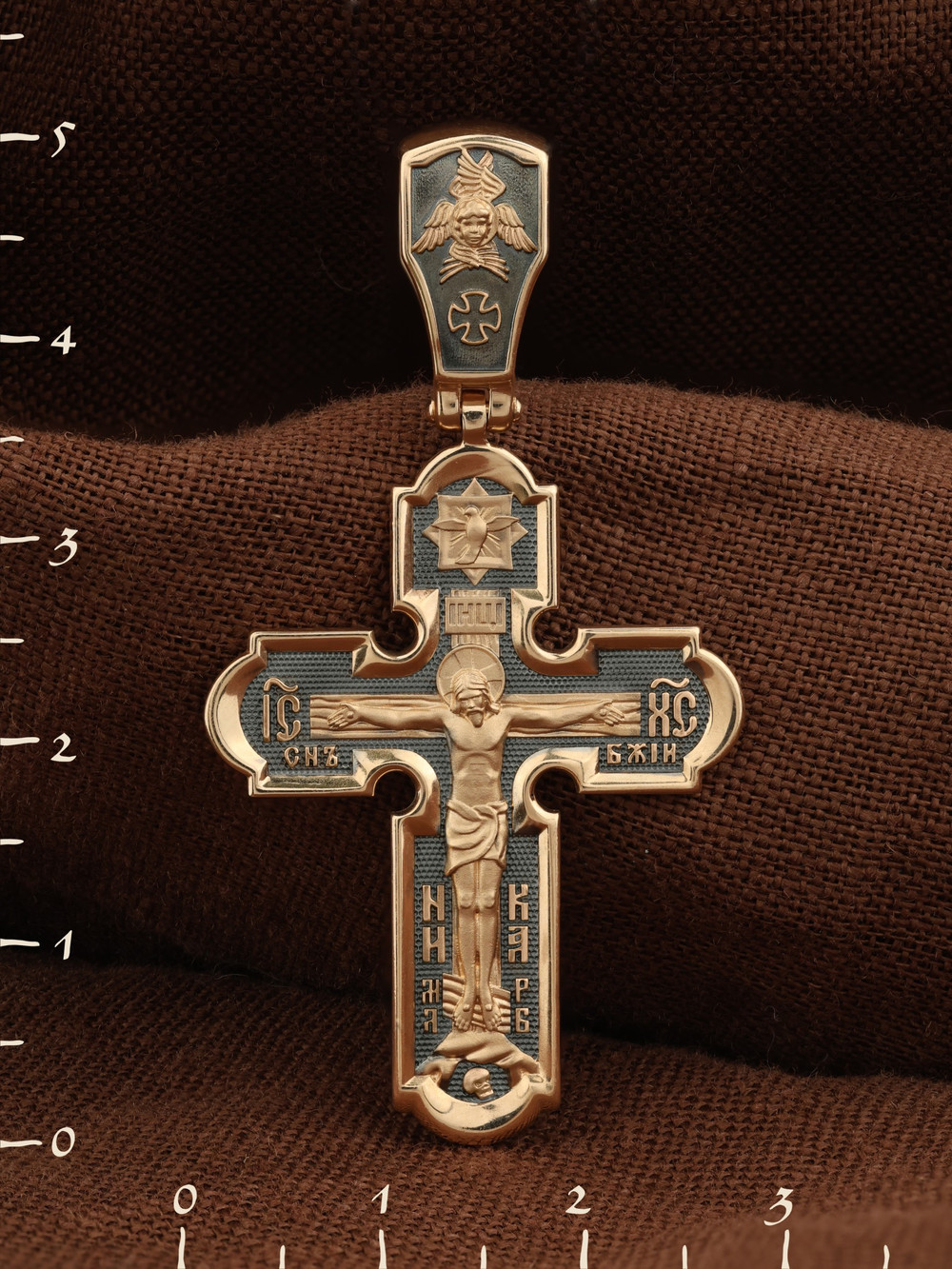 Крест из красного золота 585 пробы