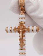 Крест из золота 585 пробы c агатом