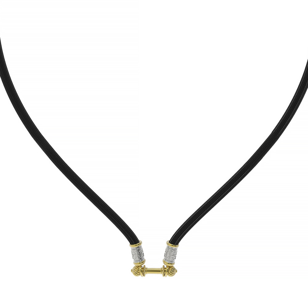 Цепь-шнурок шелк из лимонного золота 585 пробы c шёлковым шнурком