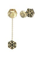 Серьги из лимонного золота c ониксом и перламутром