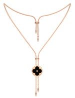 Колье из золота c ониксом и перламутром