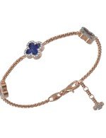 Браслет из золота c бриллиантами, лазуритом и перламутром