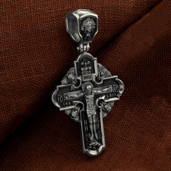 Крест из белого золота 585 пробы