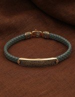 Браслет из золота c кожаным шнурком