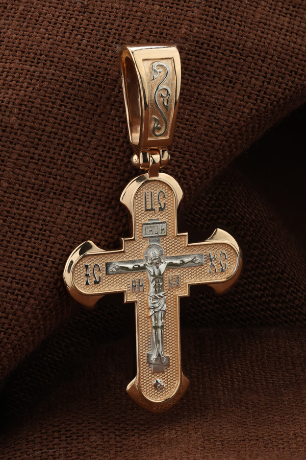 Крест из красного золота 585 пробы