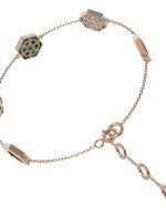 Браслет из золота c малахитом и перламутром