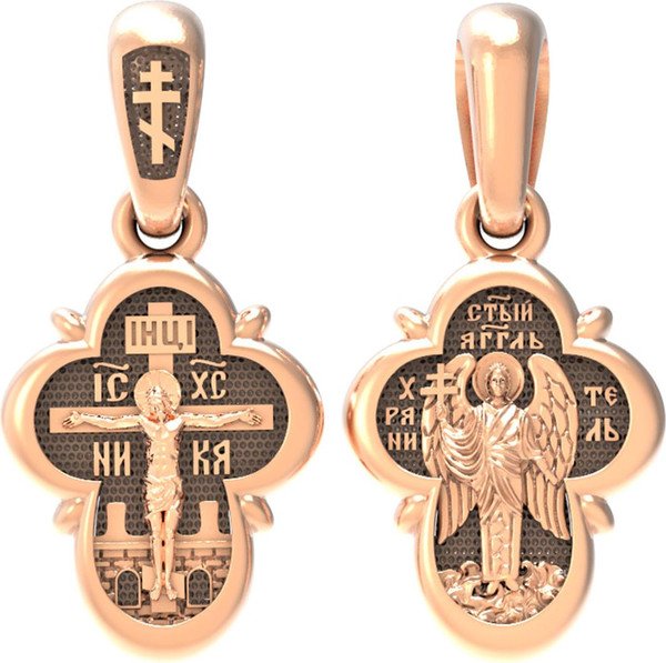 Крест из красного золота 585 пробы