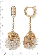 Серьги из золота c эмалью и жемчугом