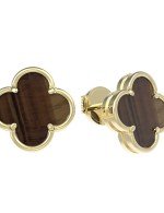 Серьги из лимонного золота c тигровым глазом