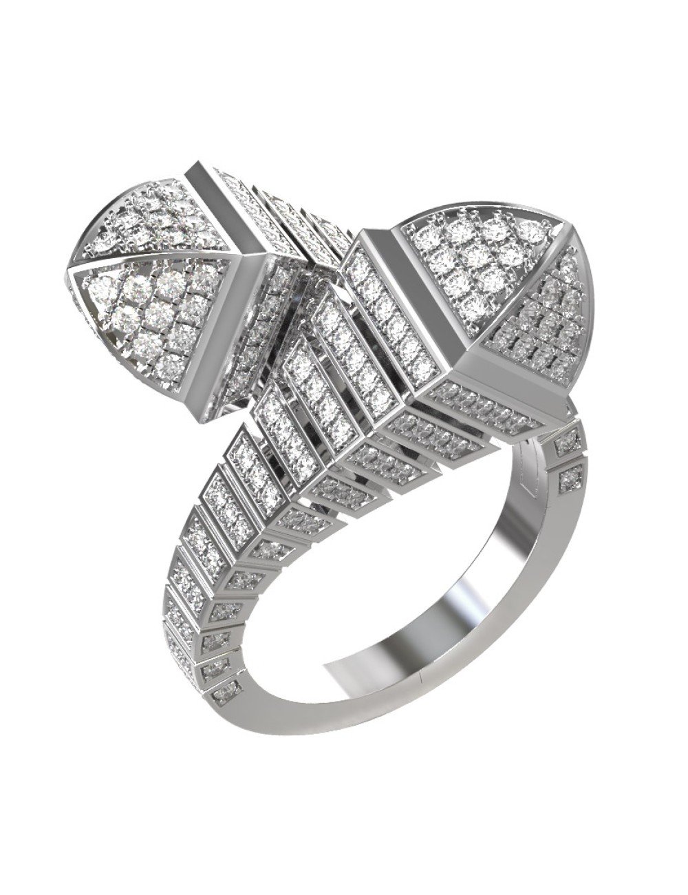 Кольцо из белого золота c бриллиантами