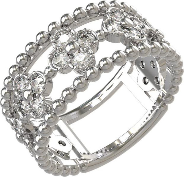 Кольцо из белого золота 585 пробы c бриллиантами