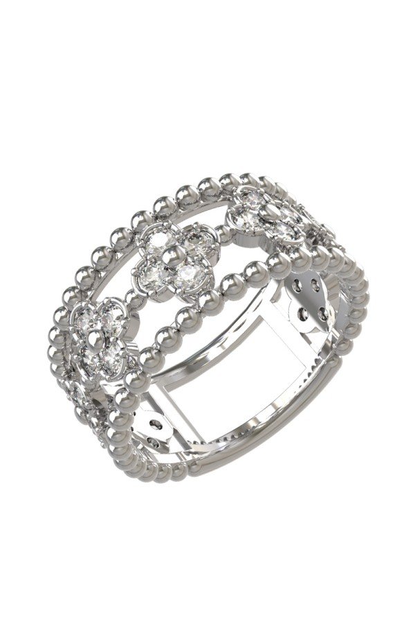 Кольцо из белого золота c бриллиантами