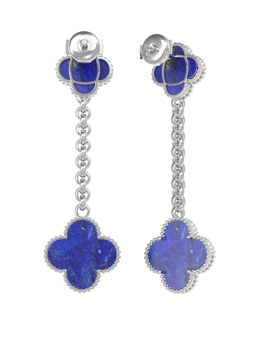 Серьги из белого золота c лазуритом