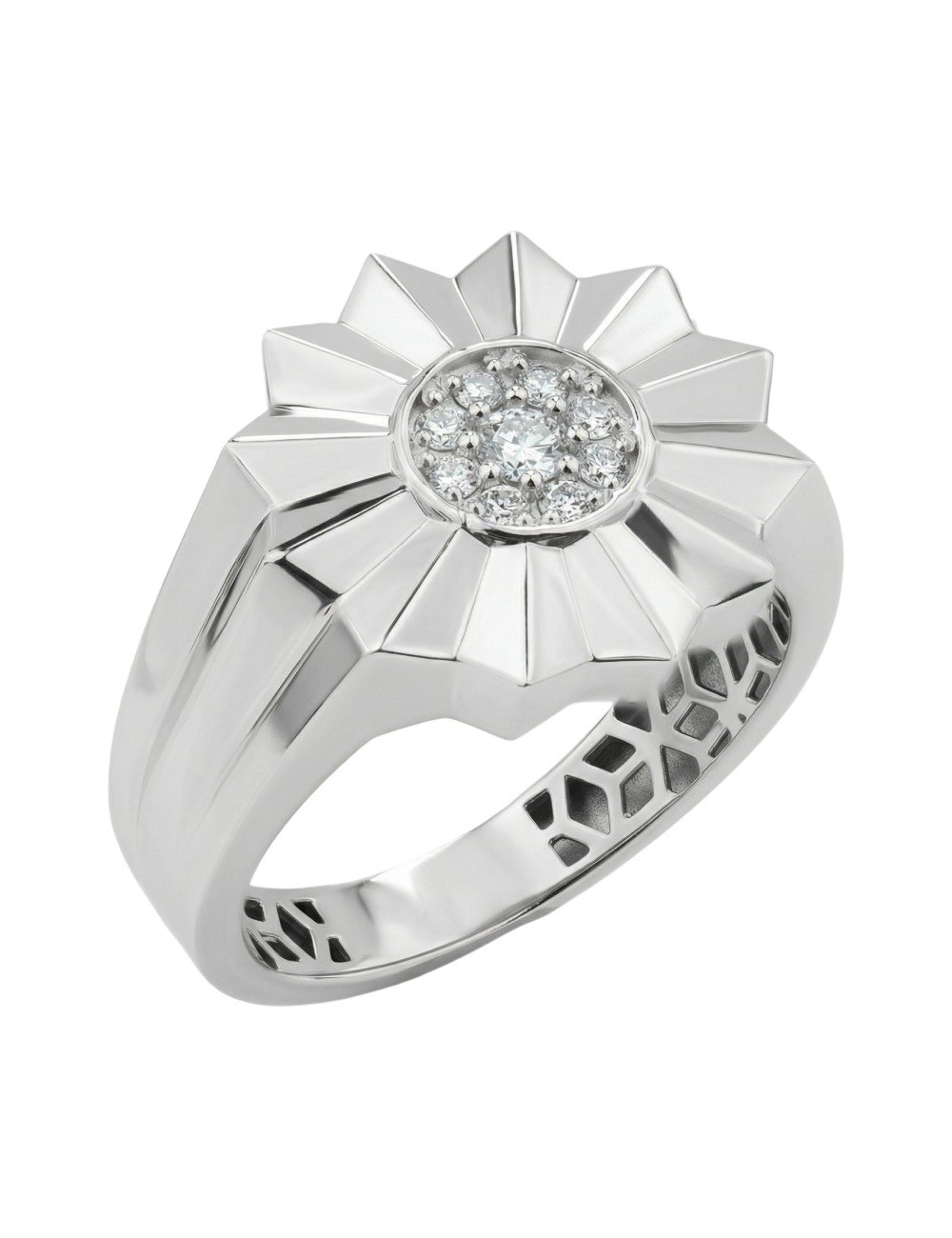 Кольцо из белого золота c бриллиантами