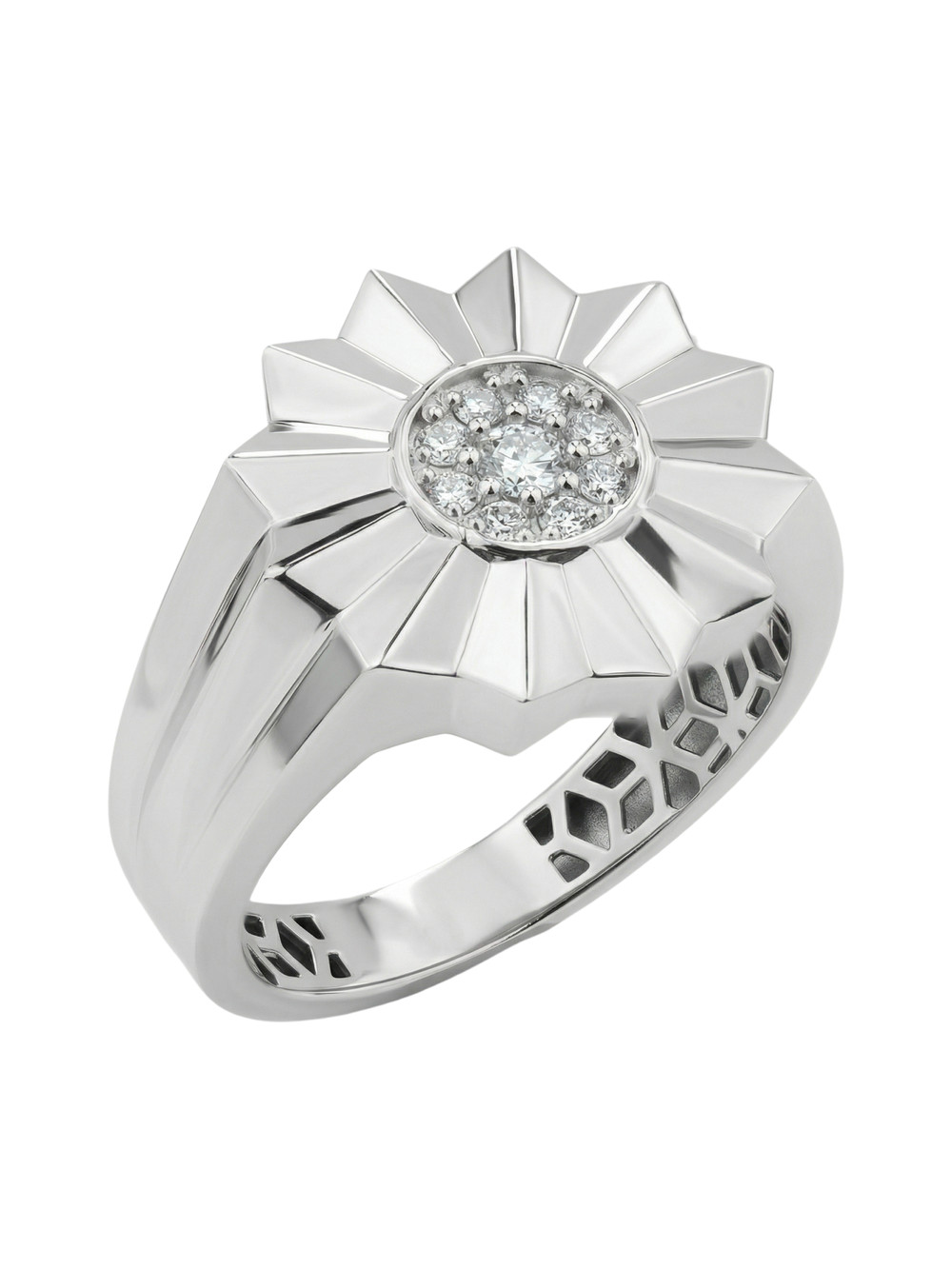 Кольцо из белого золота 585 пробы c бриллиантами