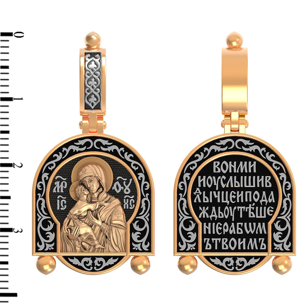 Образок из красного золота 585 пробы