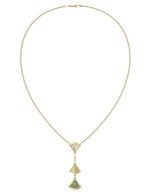 Колье из лимонного золота c бриллиантами, малахитом и перламутром