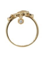 Кольцо из золота c бриллиантами и перламутром