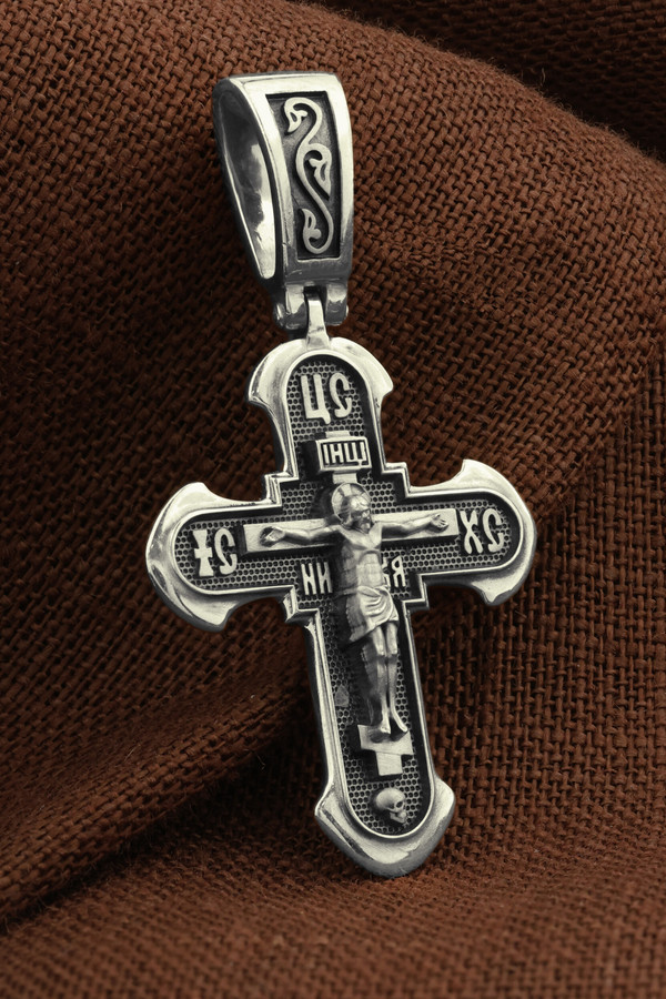 Крест из белого золота 585 пробы