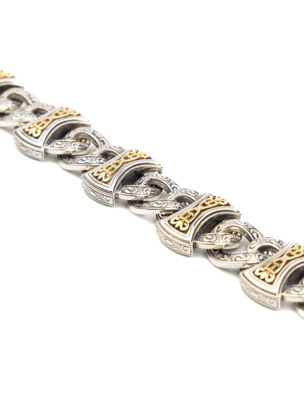 Браслет из серебра и золота c рубином