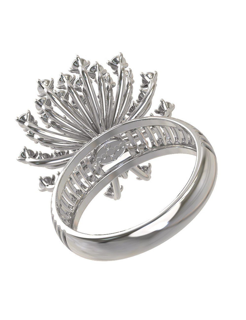 Кольцо из белого золота c бриллиантами