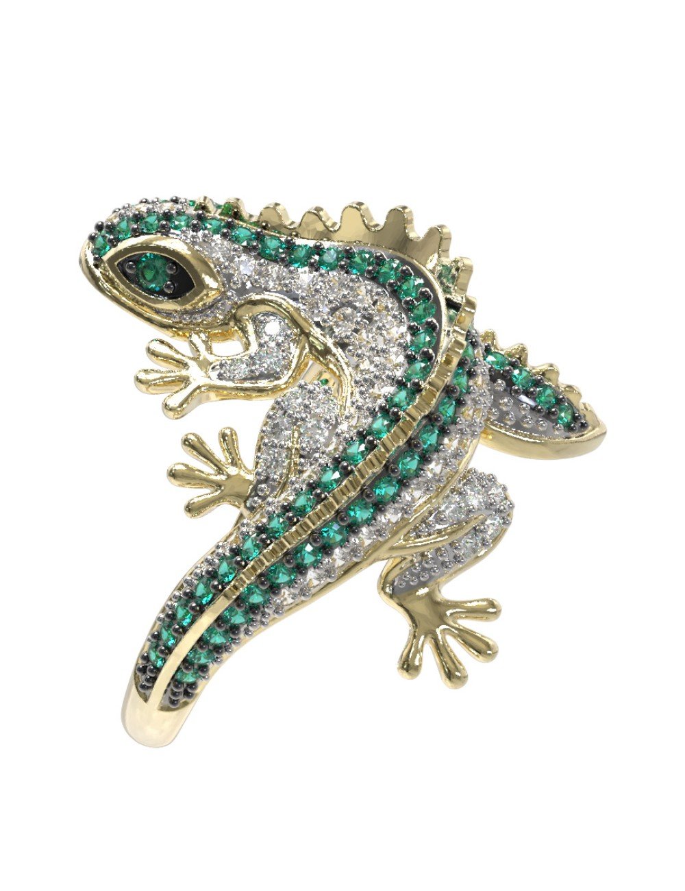 Кольцо из лимонного золота c фианитом