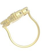 Кольцо из лимонного золота c бриллиантами и перламутром